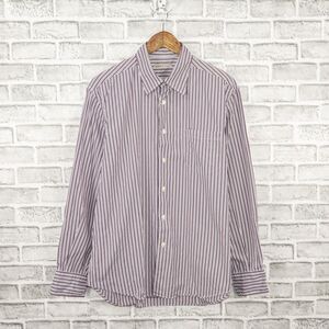 MASON'S of Italy Button up Shirt in White Purple Striped Size Large